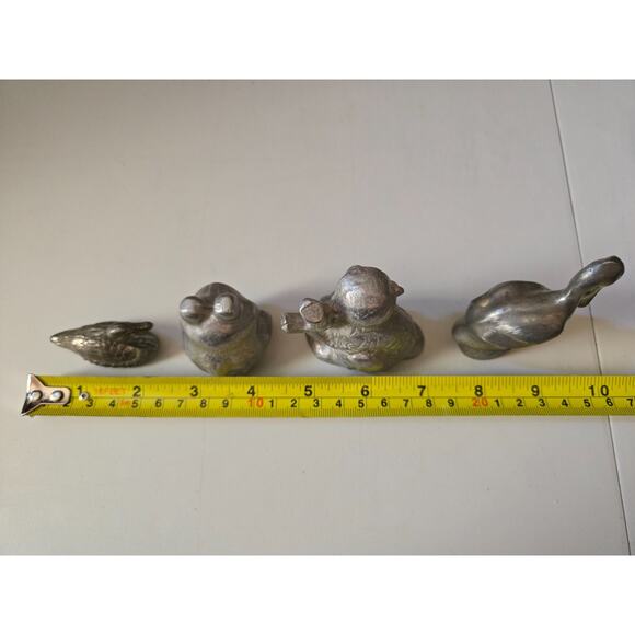 Pewter Animal Figurines Frog,‎ Monkey, Duck, and a Pelican - Picture 11 of 11